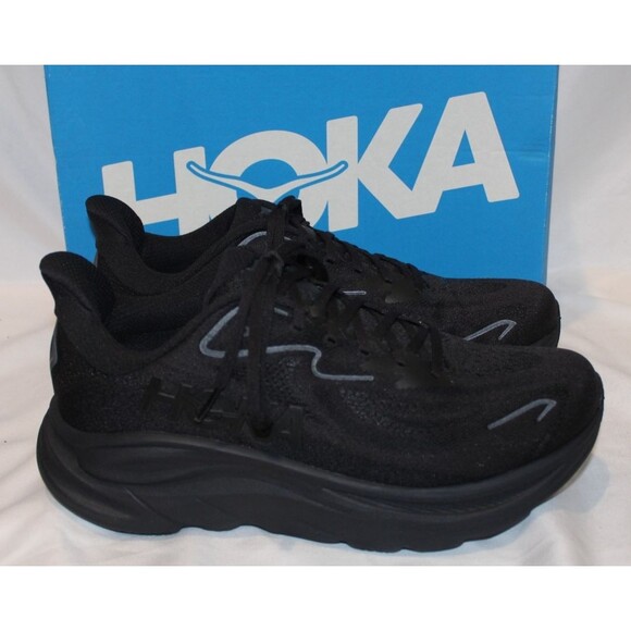 NIB Hoka One Men\'s Clifton 10 WIDE Running Athletic Sneakers‎ BBLC BLACK main image 7